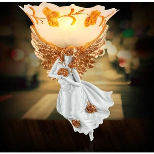 European style bracket light bedside bedroom living room TV aisle stairs Angel wall lights American Lighting wall lamp LO81112