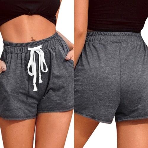 Summer Drying Drawstring Shorts Lace Up High Waist Elastic Shorts Women Beach Casual Sport Shorts