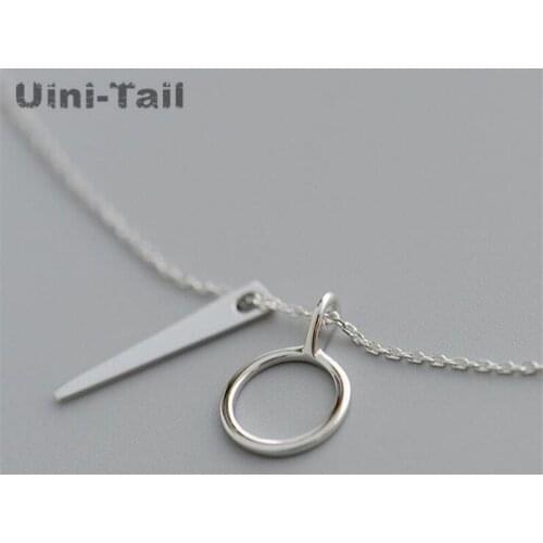 Uini-Tail hot new 925 sterling silver geometric shape wild simple necklace Korean fashion tide mobile casual jewelry GN861