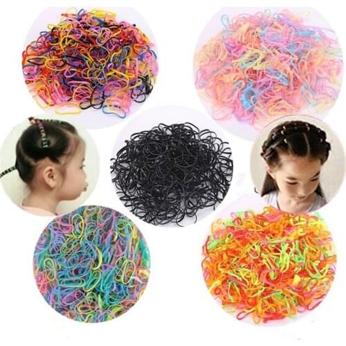 300Pcs Mini Hair Rubber Bands Elastics Hair bands Ties Rope Stationery Holder for Kids Girls School Office Supplies 2cm