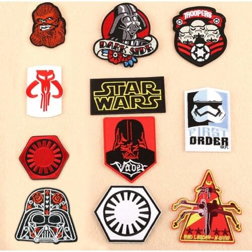 Star Wars Patch Embroidered Patches for Clothing Iron on Patches on Clothes Darth Vader Troopers Figure Badge Accessories Gift