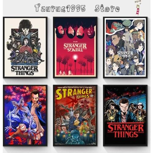 New Stranger Things Poster Season 3 2 1 Characters Posters TV Movie Kraft paper poster printing home poster decoration