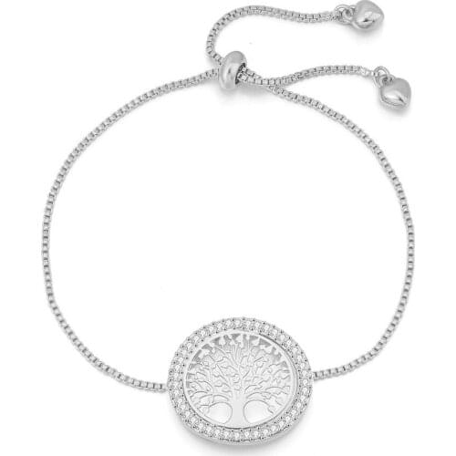 2020 New Clear Bracelet Fashion Crystal Gold Charm Bracelets Bangles For Women Tree of Life Adjustable Bracelet Jewelry Gift