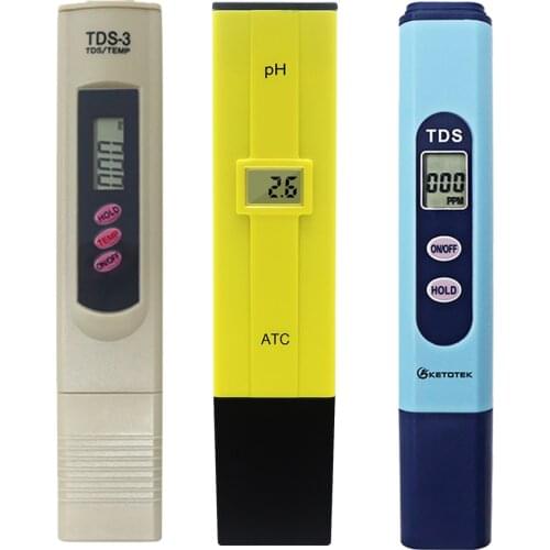 Portable Digital PH Meter Water Tester TDS Meter Pen Medidor 0.0-14.0 PH High Accuracy for Drink Aquarium PH Monitor with ATC