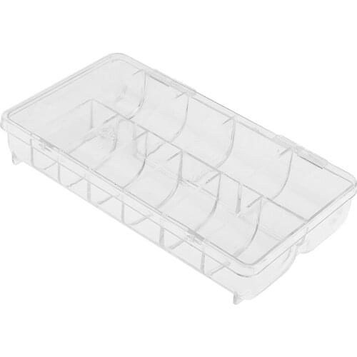 Clear Beads Nail Art Tips Case Container Empty Compartments Storage Box