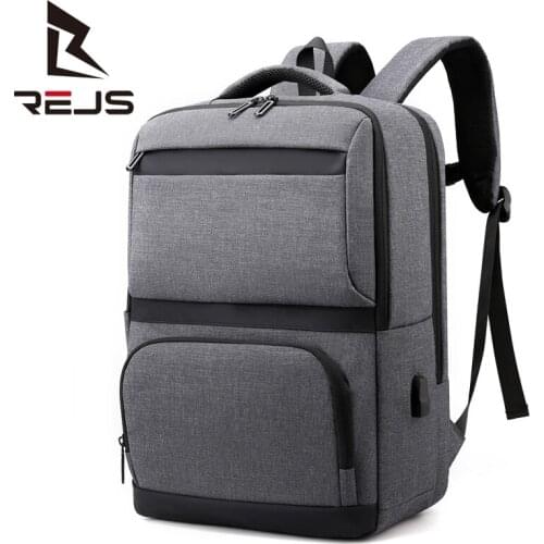 REJS LANGT Casual Mens Backpack Laptop 15.6 Inch Office Work Business Backpack with Charging Multifunction Travel Daypack Sac