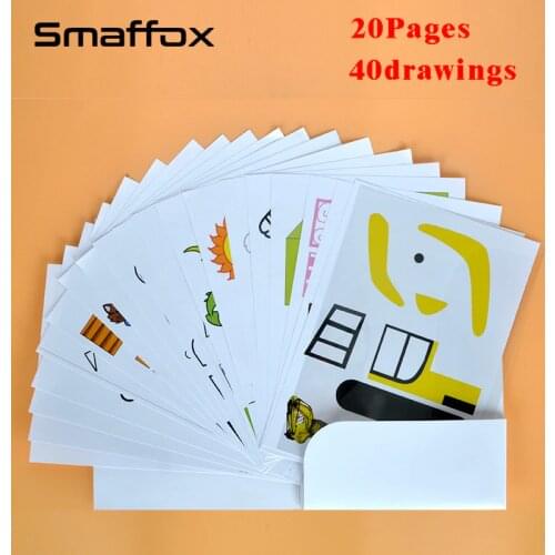 SMAFFOX 3D pen drawing template,20 page,all 40 templates,it help kids familiar with the 3D printing pen