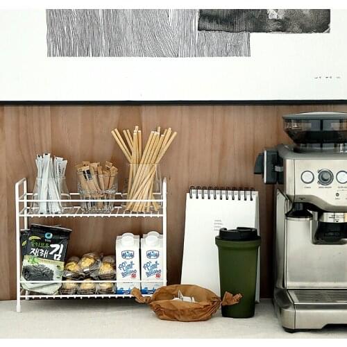 SWEETGO Kitchen storage holders Storage Organization Racks double layer Modern style white / black Home soft wall decorating