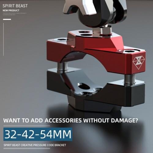 Spirit Beast Universal Motorcycle Multi-function Clamp Bracket For Light/Mirror/Gps/Phone Holder Diameter 18-54mm Models