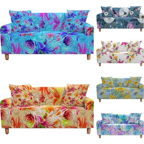 Gorgeous FLowers Elastic Sofa Cover Stretch Sofa Slipcover for Living Room Furniture Protector 1/2/3/4 Seater Couch Cover