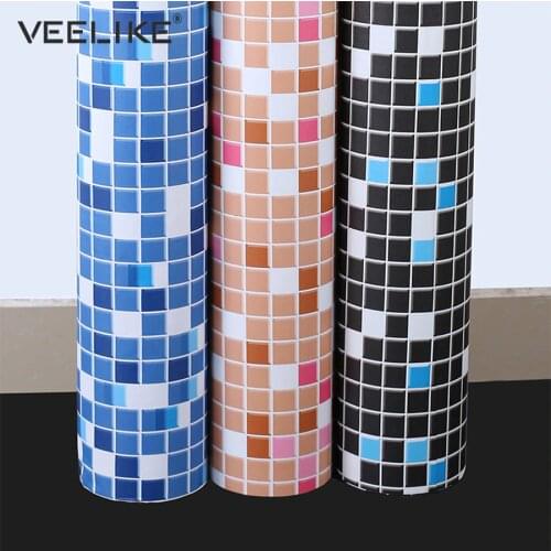 Bathroom Vinyl PVC Self Adhesive Wallpaper for Kitchen Backsplash Tiles Sticker Contact Paper Waterproof Home Decor Wall Papers