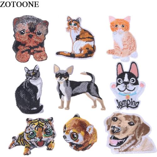 ZOTOONE 1 Piece Cute Dog Chihuahua Husky Patch DIY Repair Embroidery Iron on Patch for Sticker Clothing Backpack Patches Badge E