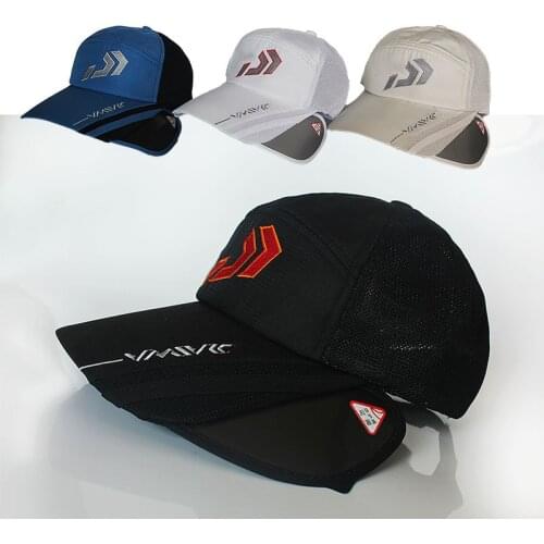 2020 Daiwa Summer Sun Protection Fishing Hat Breathable Outdoor Sports Hat Dawa Fishing Cap with Big Brim Fishing Apparel