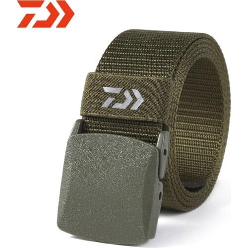 2020 Daiwa Fashionable New Mens Belt Outdoor Sports Nylon Iron-free Metal Plastic Buckle Casual Fabric Belt Multicolor Belt