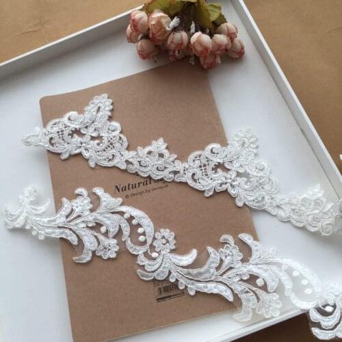 3 yards / bag hot sale new car bone embroidery sequin lace lace veil wedding skirt accessories