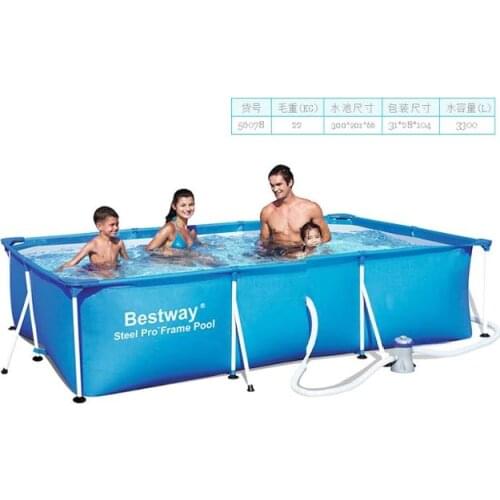 56411 Best Way 118"x79"x26"/300*201*66cm 3300L Deluxe Splash Frame Pool Set with Filter for adult & children