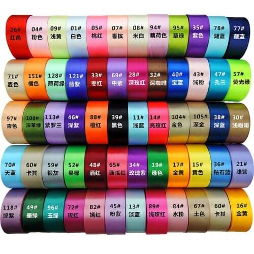 6/10/15/20/25/40/50mm Satin Ribbons DIY Crafts Supplies Red Orange Yellow Green Blue Purple Black Gray Burgundy White Ribbons