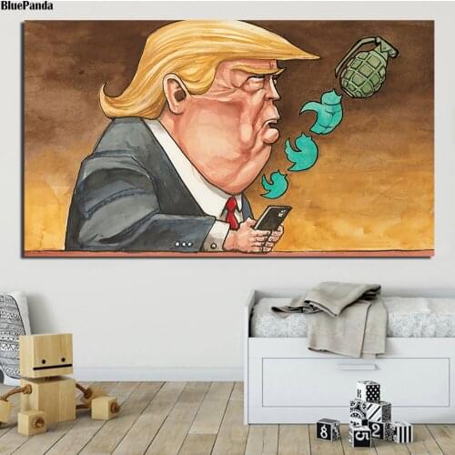 Donald Trump American Voting Poster Paintings On Canvas Modern Art Decorative Wall Cartoon Picture Home Decoration