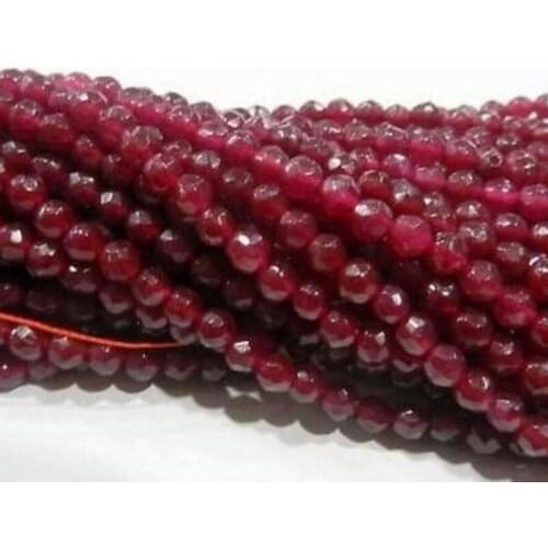 Free Shipping Natural 6mm Faceted Brazil Red Ruby s Loose Beads 15"