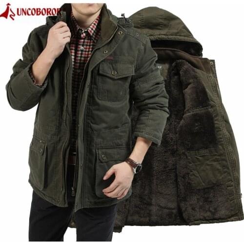 Brand Thick Warm Winter Parka Coat Military Fleece Jacket Men Plus Size 5XL Multi-Pocket Cotton Padded Windbreaker Hooded Jacket