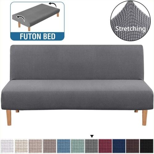 Armless Sofa Cover Three Person Removable and Washable Solid Color Pineapple Mesh Antifouling Sofa Bed Cover