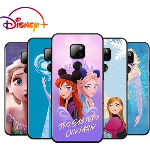 Frozen Elsa Anna for Huawei Nova 5i P Smart 2021 2020 Z S Plus Mate 40 RS 30 20 10 Pro Lite 2019 2018 Black Phone Case