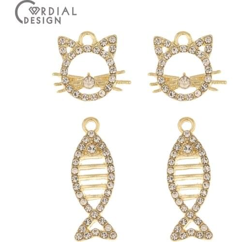 Cordial Design 100Pcs Rhinestone Pendants/Hand Made/Jewelry Accessories/DIY Making/Animal Shape/Jewelry Finding & Components
