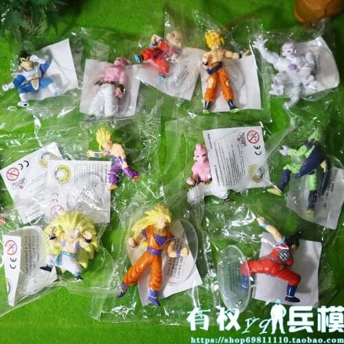 BANDAI Action Figure US Version of Gacha Dragon Ball Z Kuririn Son Goku Vegetajv Cell Q Version Out of Print Model Toy