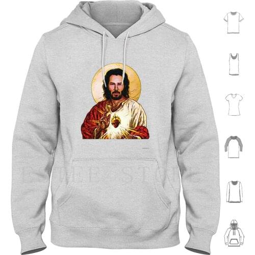 Holy Keanu-T-Shirts , Gadgets & Face Masks Hoodie Long Sleeve Keanu Reeves Keanu Reeves Breathtaking Jesus Holy Jesus Meme