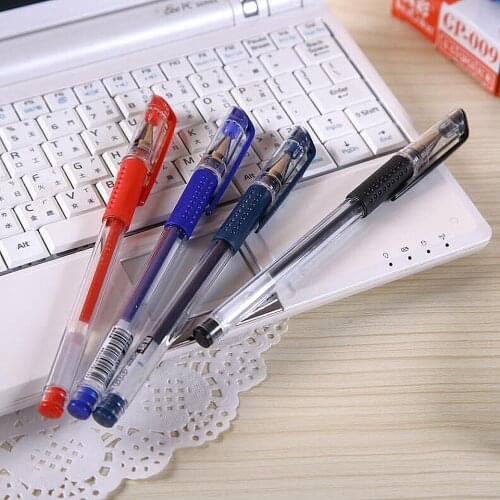 6pcs/lot Gel Pen Black Red Blue Ink 0.5mm for Writing High Quality Pen Office Stationery School Refillable Refills