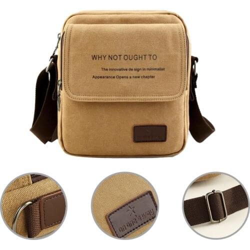 ICozzier Men Shoulder Bag Casual Canvas Man Popular Shoulder Bag High Quality Practical Male Shoulder Bag