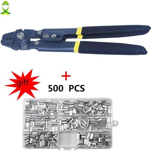JSM Steel fishing Crimper pliers Tools Kit Terminal Crimping sleeve tube tackle for fishing