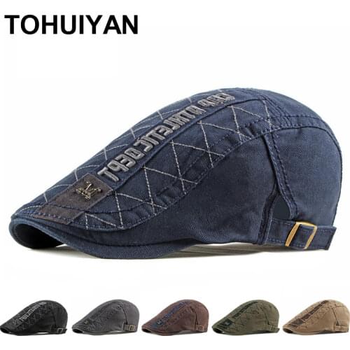 2021 New Summer Mens Hats Letters Embroidery Newsboy Caps Outdoor Gorro Hombre Boinas Beret Hat Retro Driver Flat Cap For Women