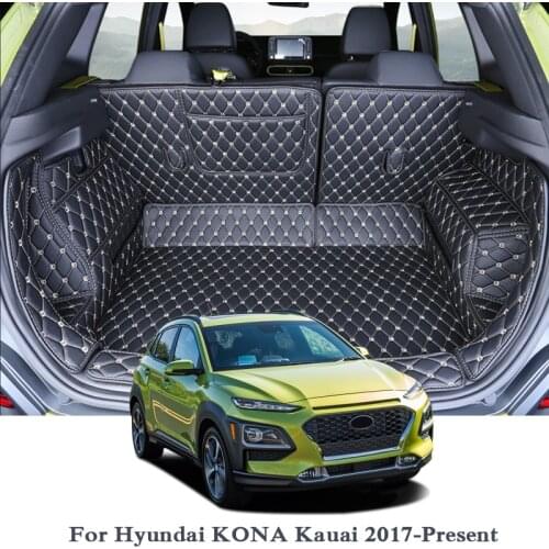 For Hyundai KONA Kauai 2017-Present Car Boot Mat Rear Trunk Liner Cargo Floor Carpet Tray Protector Accessories Mats