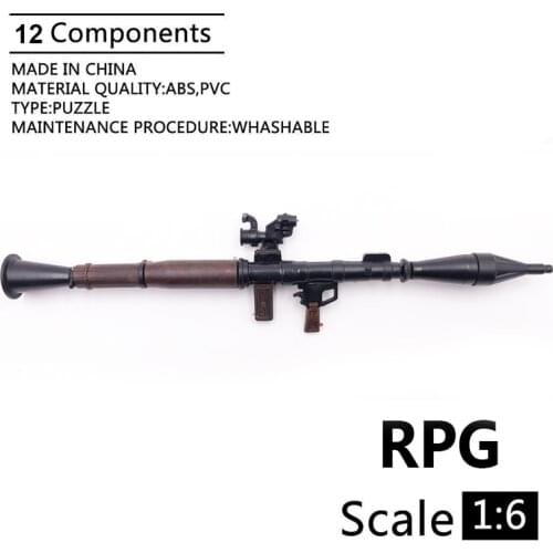 1:6 RPG Anti Tank Rocket Launchers Gun Model Coated Plastic Military Model Accessories For 12" Action Figure Display Collection