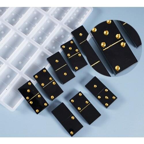 Fashion domino silicone rubber drop mold brand handmade easy to remove silica gel entertainment decompression domino