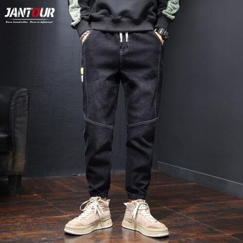 2021 New Baggy Mens Cargo Jeans Fashion Kpop Clothes Harlan Jeans Streetwear Harajuku Pants Joggers Elastic Waist Jeans Male