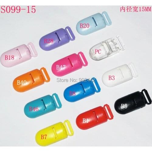 Wholesale 5000 PCS/Lot 15MM KAM Bib Clips Eco-Friendly D-Shape Plastic Baby Pacifier Clips 12 Colors For Choice Free Shipping