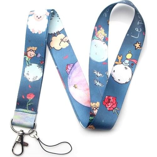 Le Petit Prince Webbing Keychain The Little Prince French Version Cartoon Print Lanyards Key Chain Phone Neck Straps Decoration