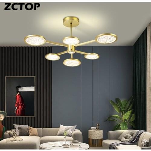 Modern Glass Led Pendant Lamp Living Dining Room Bedroom Kitchen Home Indoor Lighting Luminaire Lustre Fixture Round Gold AC110V