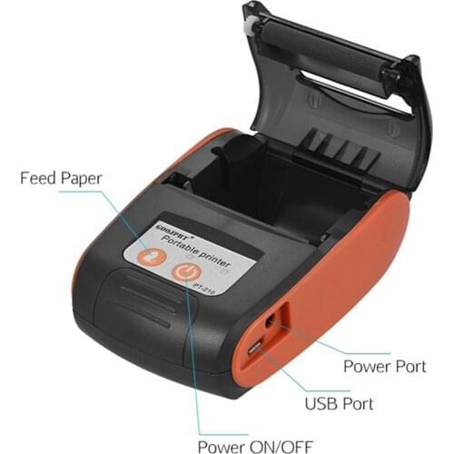 PT 210 58mm Bluetooth Printer Wireless Mini Portable Thermal Receipt Printer For Android