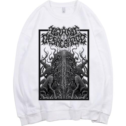 Brand of Sacrifice Band Pollover White Sweatshirt Rock Hoodie Heavy Power Metal Sudadera Rocker Streetwear Fleece Outerwear