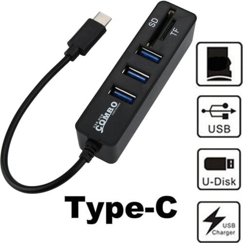 Usb extender 3 Port splitter usb c splitter for pc Type-C power strip ladron multiple type c usb sd adapter with Card reader new