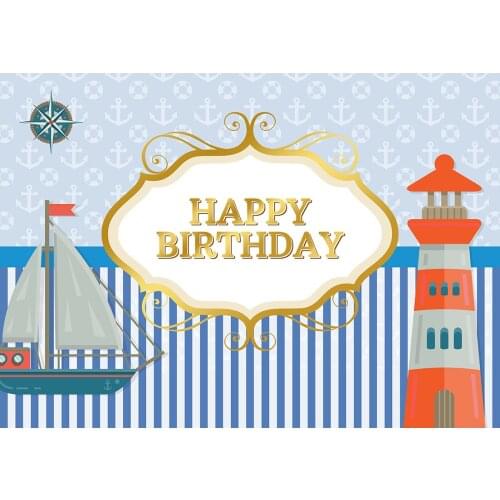 Photographic Backgrounds Ahoy Party Birthday Photozone Vinyl Photophone Backdrop for Children Baby Shower Photocall Photo Studio