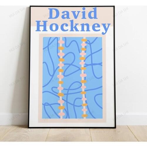 David hockney exhibition poster printable hockney artist exhibition print digital download illustration modern art print canvas