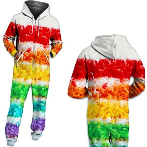 Women Jumpsuit Long Sleeve 3D Print Jumpsuit Hoodies Street Wear Drawrsing Jumpsiut Romper Long Trousers
