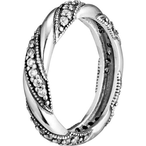 Ring Silver 925 Jewelry Ribbon of Love Rings for Women Gift 925 Sterling Silver Bijoux free shipping R076