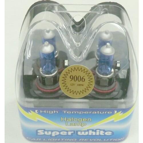High Quality 2X HB4/9006 100W Halogen Xenon White Car Auto Light Source Fog Headlight Parking Lamp Bulbs 6000K DC12V