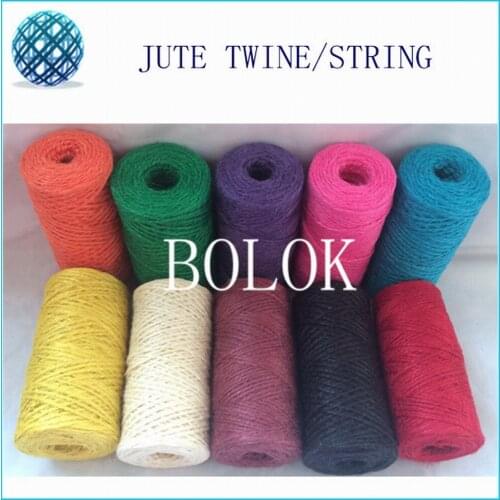 60pcs/lot Twisted Rope Fiber Jute Twine(2ply 1.5mm,100m/piece) Rope Cord String Craft DIY Gift 10 Colors to choose