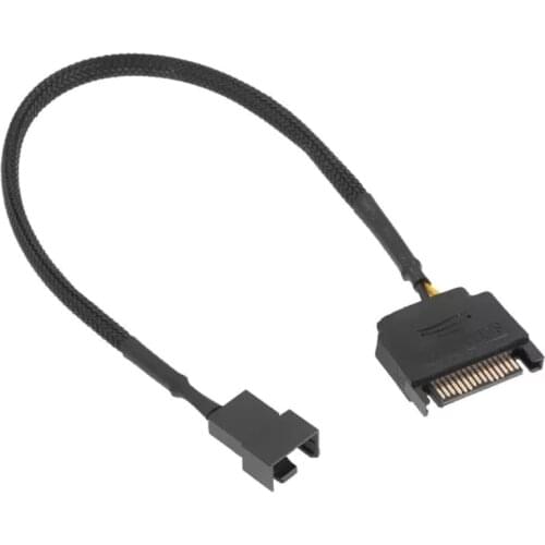 SATA 15 Pin to 1/2 Cooling Fan Interface 3 Pin/4 Pin Laptop Motherboard CPU Fan Extension Cable Adapter Cable Connectors